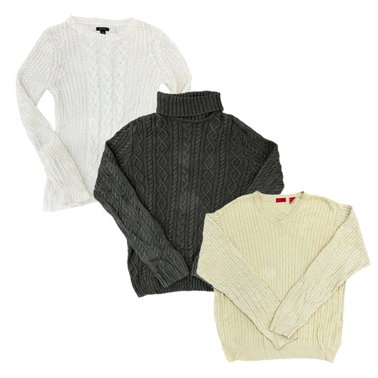 100x Mixed Branded Cable Knit Sweaters